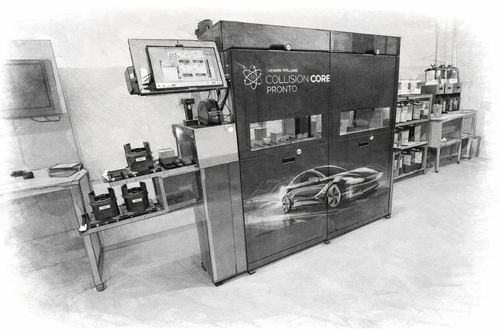 Beschriftung der Pronto CR4 und CR 6 Mischmaschinen für Sherwin Williams